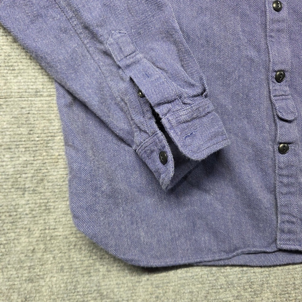 Steven Alan Shirt Mens L Made in USA Blue Oxford Textured Cotton Button Up - Picture 2 of 15